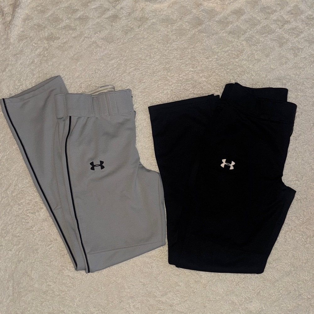Under Armour adult 'Black and Gray w/ black stripe Baseball pants